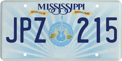 MS license plate JPZ215