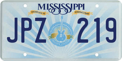 MS license plate JPZ219