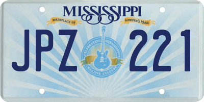 MS license plate JPZ221