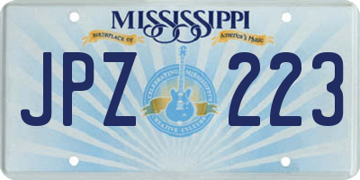 MS license plate JPZ223