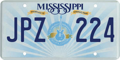 MS license plate JPZ224