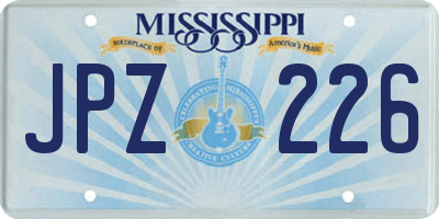 MS license plate JPZ226