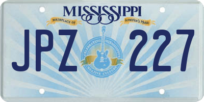 MS license plate JPZ227
