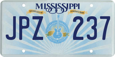 MS license plate JPZ237
