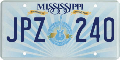 MS license plate JPZ240