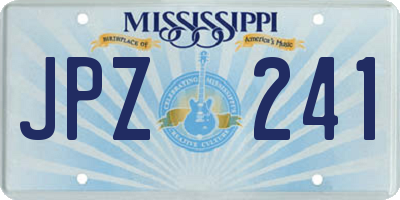 MS license plate JPZ241