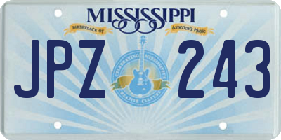 MS license plate JPZ243