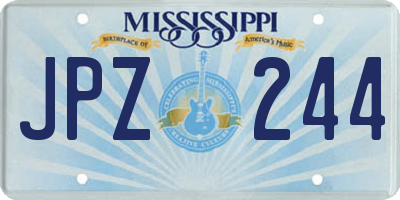 MS license plate JPZ244