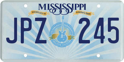 MS license plate JPZ245