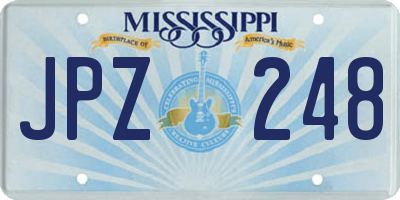 MS license plate JPZ248