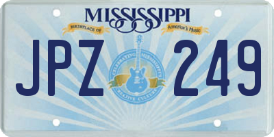 MS license plate JPZ249