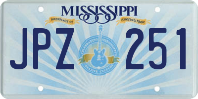 MS license plate JPZ251