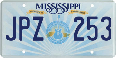 MS license plate JPZ253