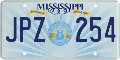 MS license plate JPZ254