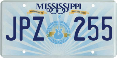 MS license plate JPZ255