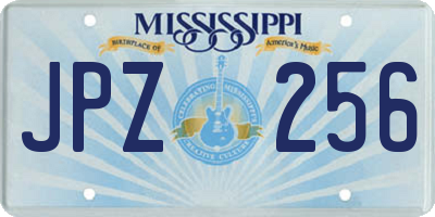 MS license plate JPZ256