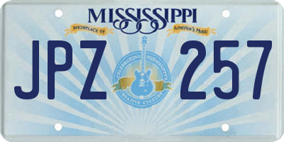 MS license plate JPZ257