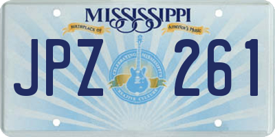 MS license plate JPZ261
