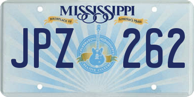 MS license plate JPZ262