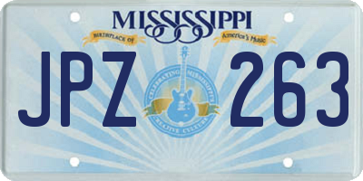 MS license plate JPZ263