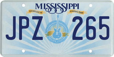 MS license plate JPZ265