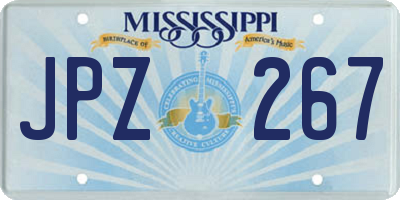 MS license plate JPZ267