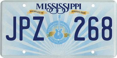 MS license plate JPZ268