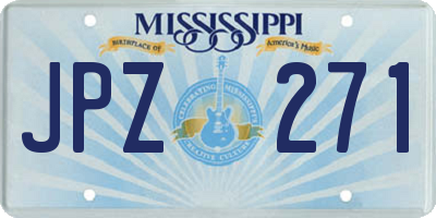 MS license plate JPZ271