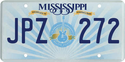 MS license plate JPZ272