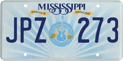 MS license plate JPZ273