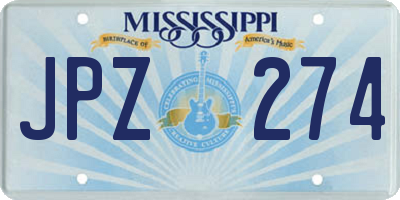 MS license plate JPZ274