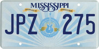 MS license plate JPZ275