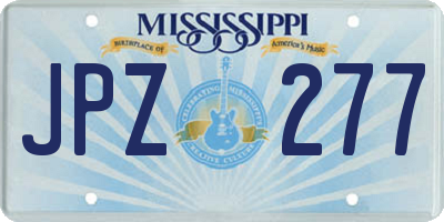 MS license plate JPZ277