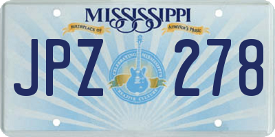 MS license plate JPZ278