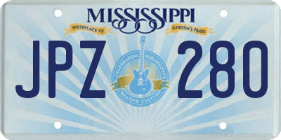 MS license plate JPZ280