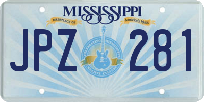 MS license plate JPZ281