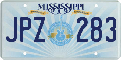MS license plate JPZ283