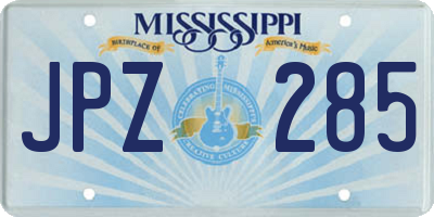 MS license plate JPZ285