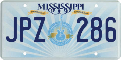 MS license plate JPZ286