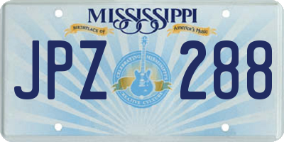MS license plate JPZ288