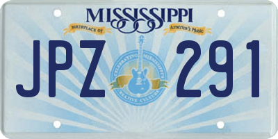 MS license plate JPZ291