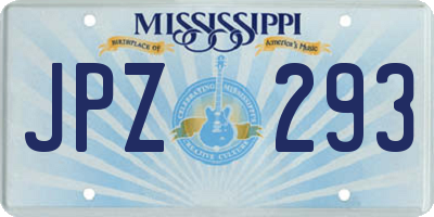 MS license plate JPZ293