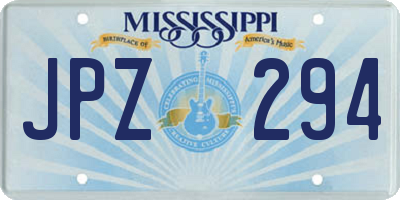 MS license plate JPZ294