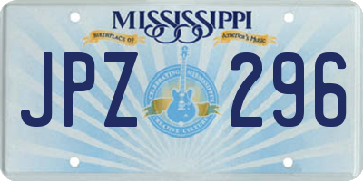 MS license plate JPZ296