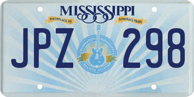 MS license plate JPZ298