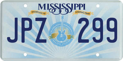 MS license plate JPZ299