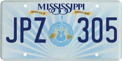 MS license plate JPZ305