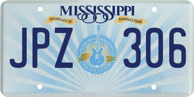 MS license plate JPZ306