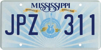 MS license plate JPZ311