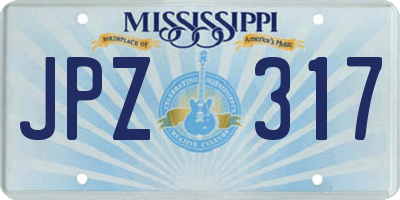 MS license plate JPZ317